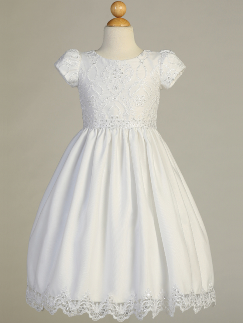 First Communion Dress - Sequined Lace Bodice | Lito