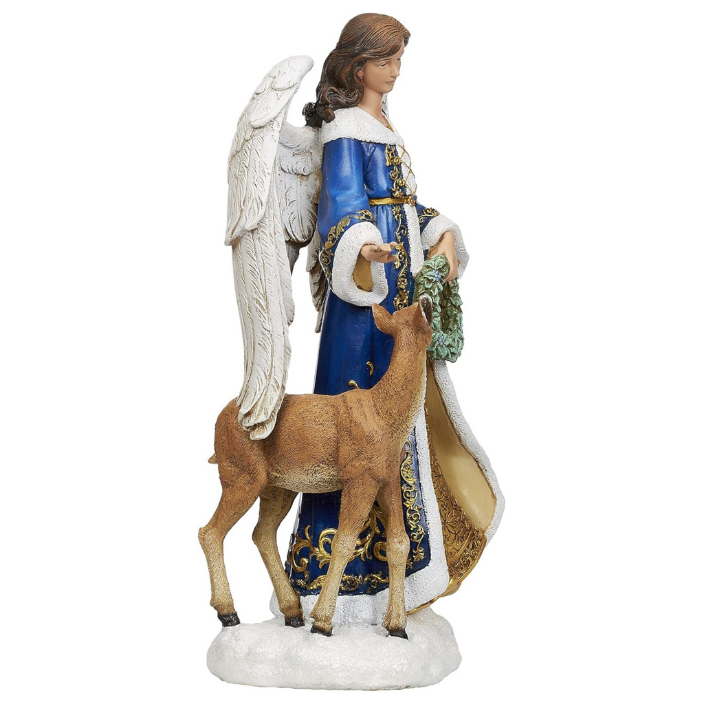 Blue Angel with Deer and Polar Bear 13"H