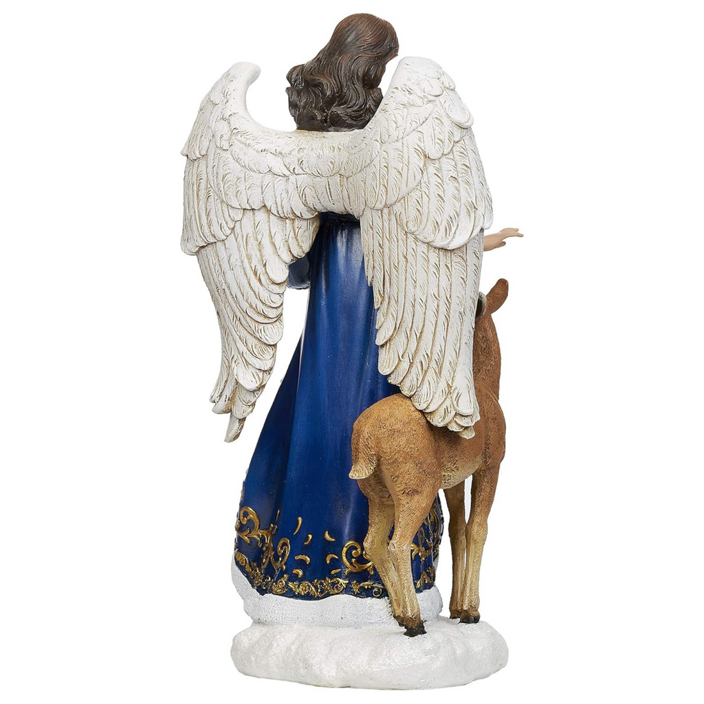 Blue Angel with Deer and Polar Bear 13"H