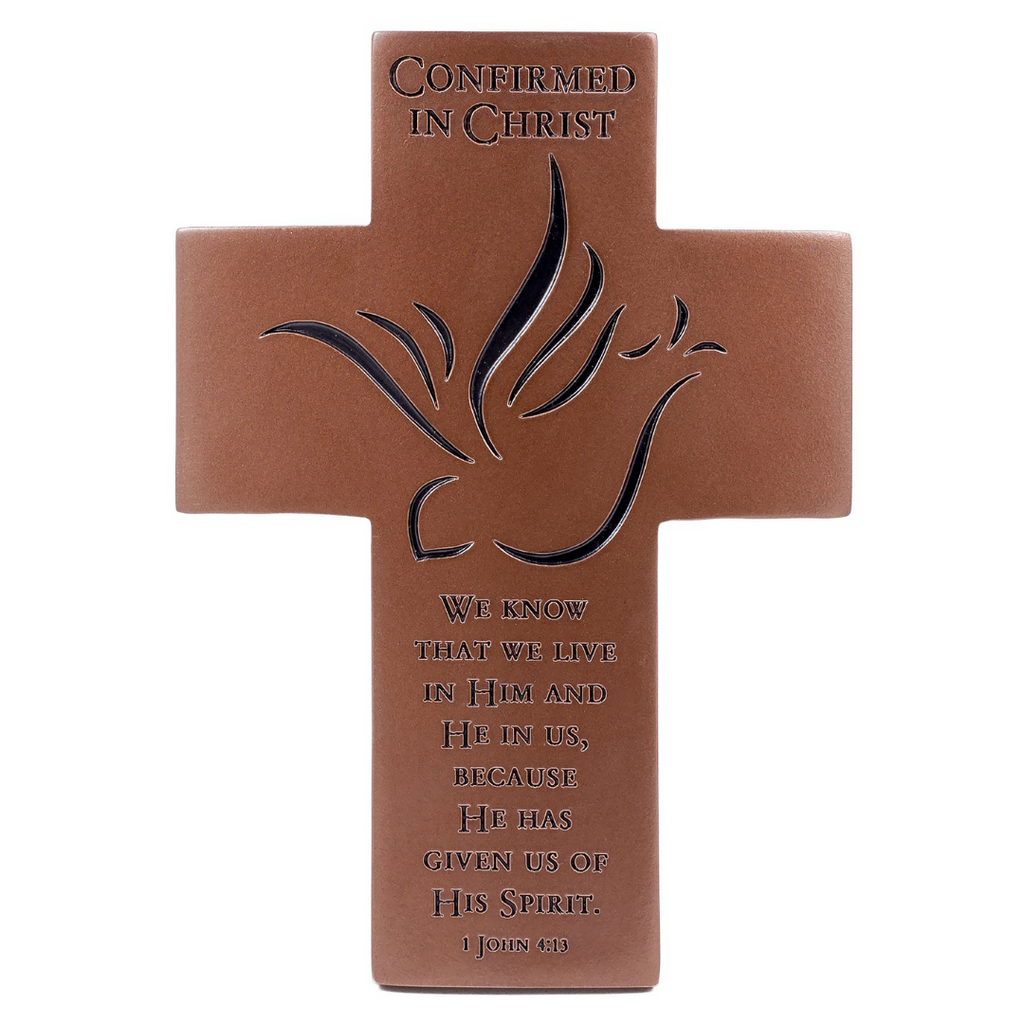Confirmation Wall Cross Bronze 7"H