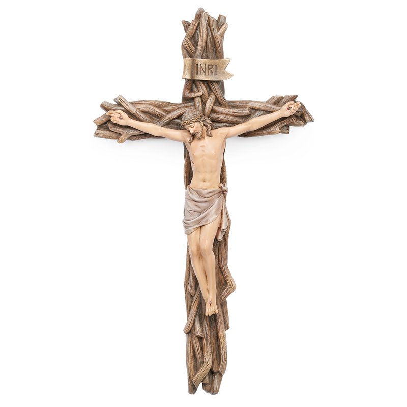 Woven Branch Wall Crucifix 13.5"H