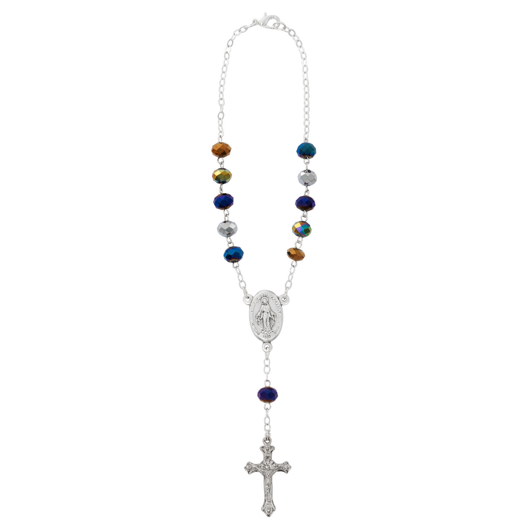 Auto Rosary - Black Aurora Crystal Car Rosary