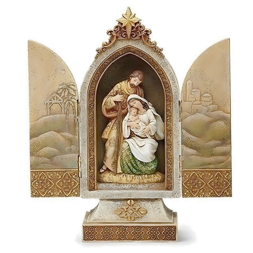 Holy Family Triptych 12.25"H