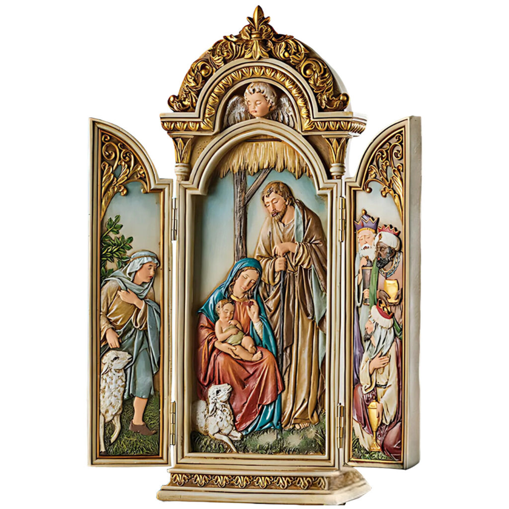 Nativity Triptych 12.75"H