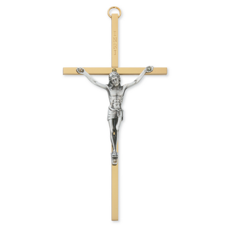 Crucifix - 6" Brass Crucifix, Boxed
