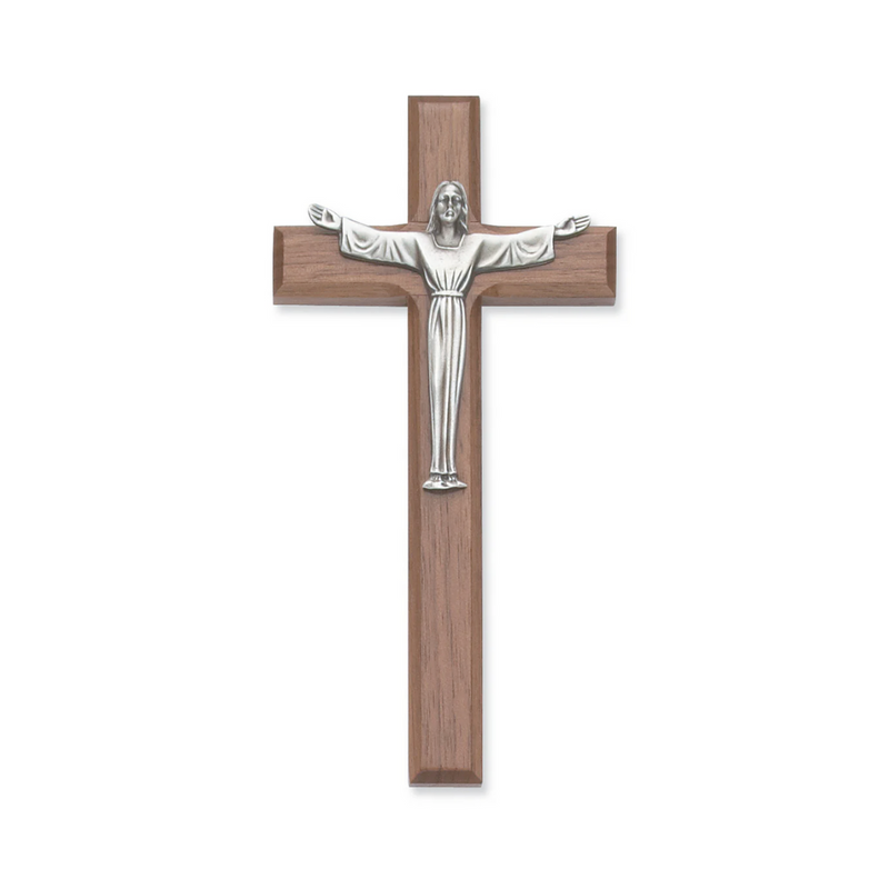 Resurrection Cross - 7" Walnut Stain Risen Cross, Boxed