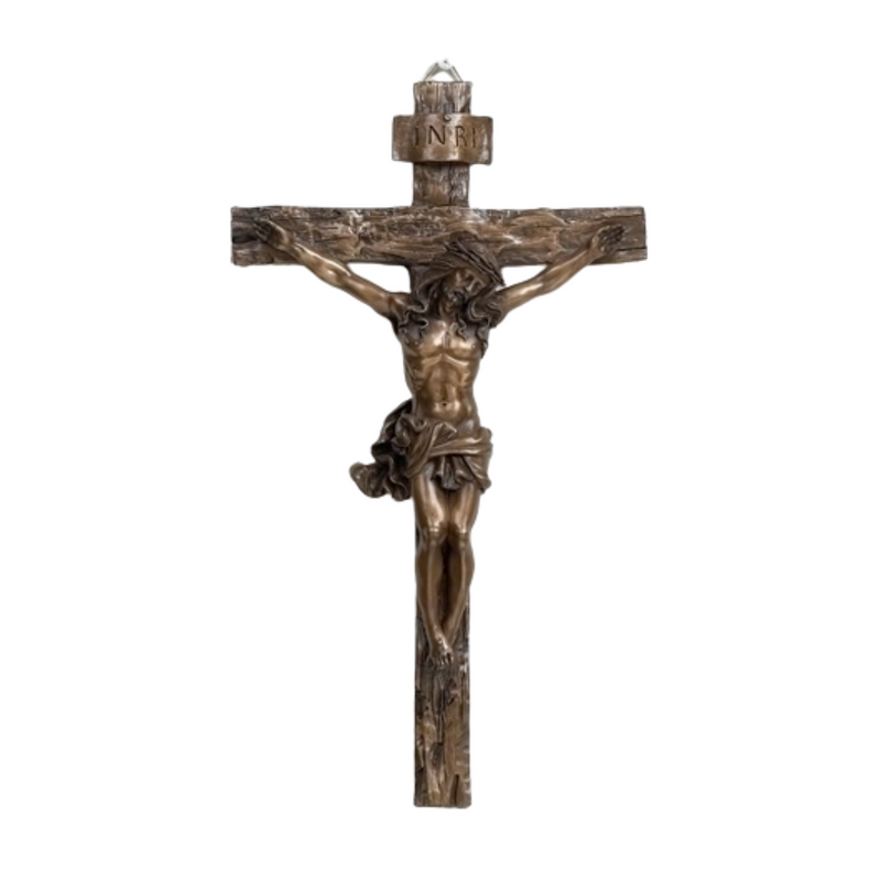 Wall Crucifix Bronze 9.5"H