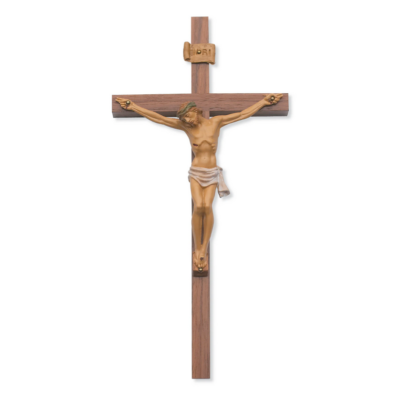 Crucifix - 24" Walnut Stain Crucifix, Boxed