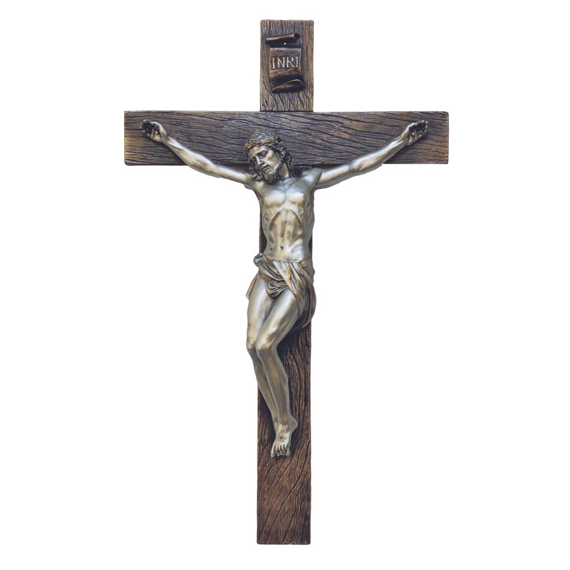 Pewter & Bronze Crucifix | 17" | Veronese Collection