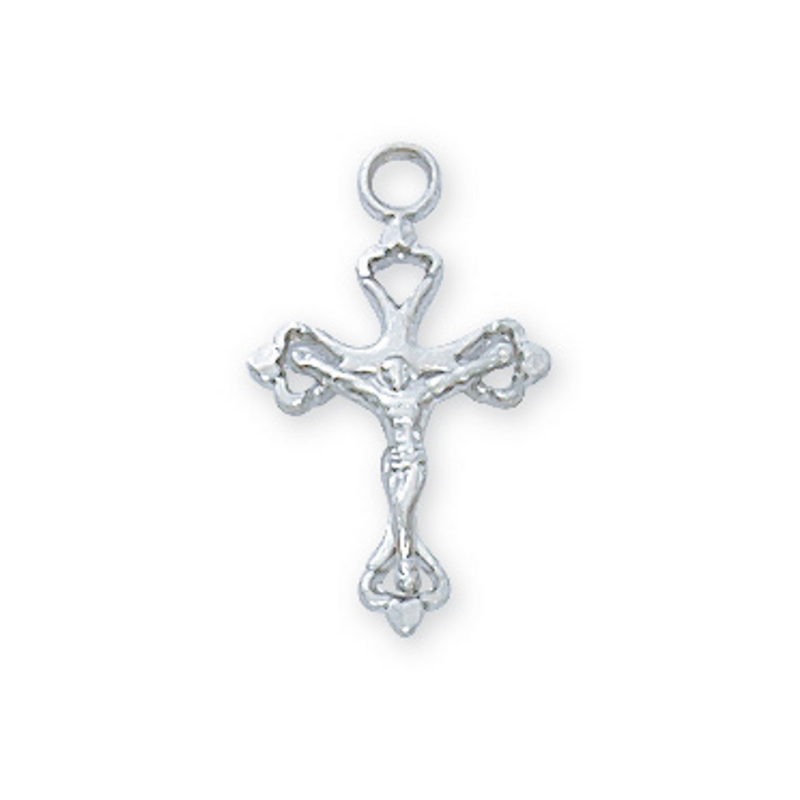 Sterling Silver Crucifix Necklace 13"