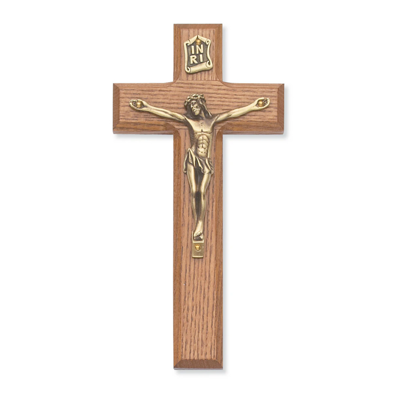 Crucifix - 7" Walnut Stain Crucifix, Boxed