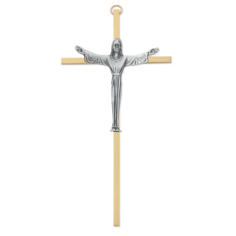 Resurrection Cross - 7" Brass Cross, Boxed