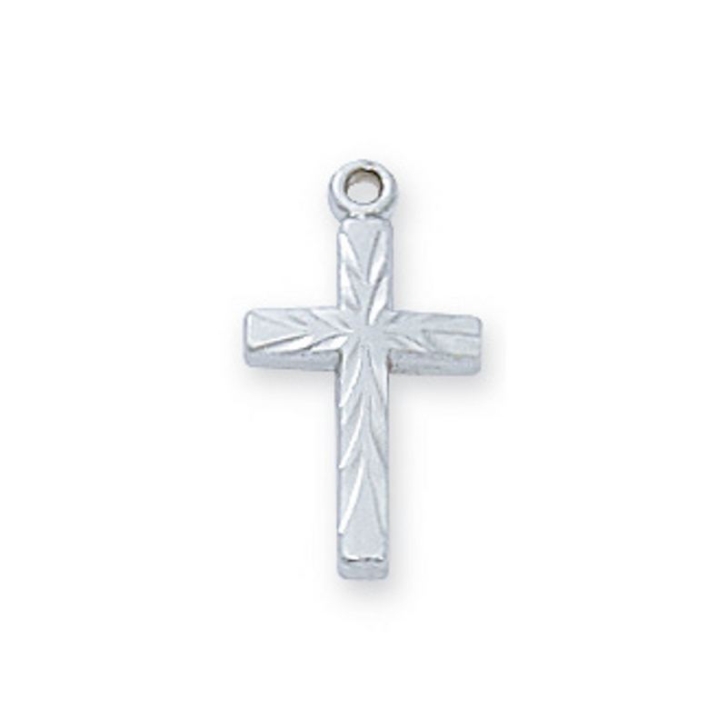 Sterling Silver Baby Cross Necklace 13"