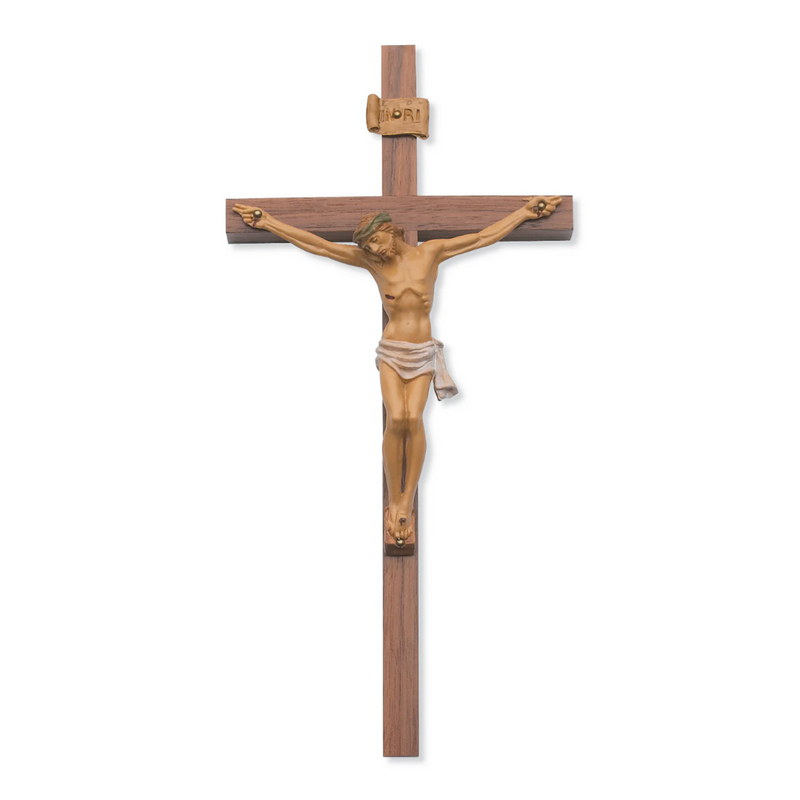 Crucifix - 12 in. Walnut Stain Crucifix Boxed