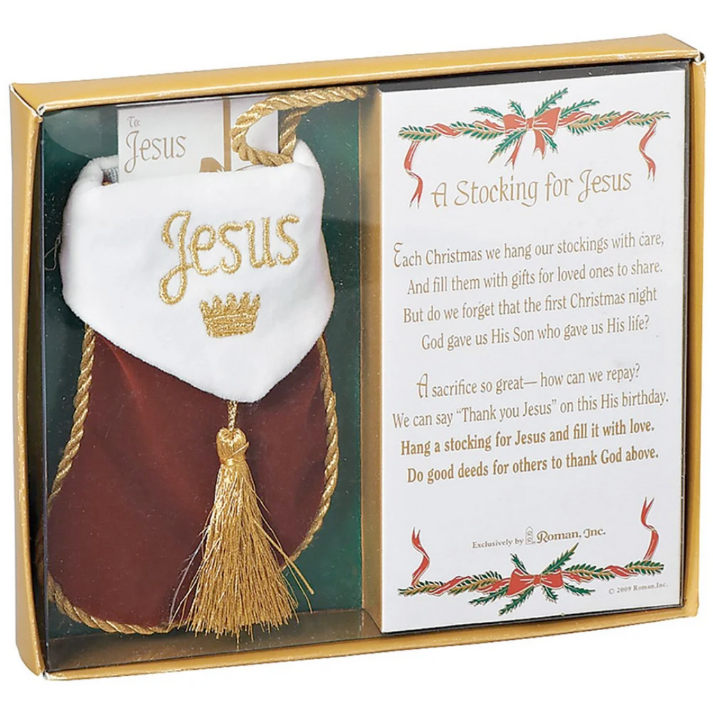 Stocking for Jesus Ornament 4.5"H