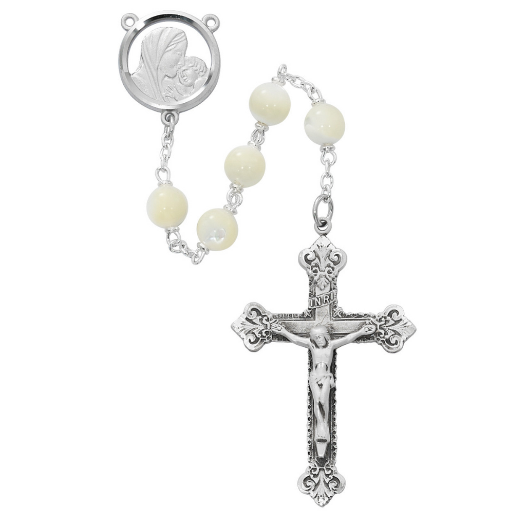 Rosary - Genuine Mother of Pearl Rosary Boxed