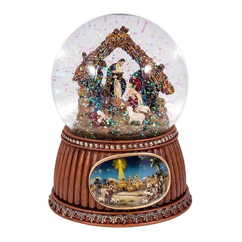 Nativity Snow Globe Musical 5.5"H