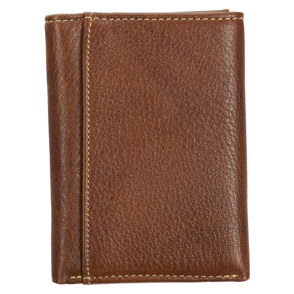 Names of Jesus Classic Brown Full Grain Leather Trifold Wallet