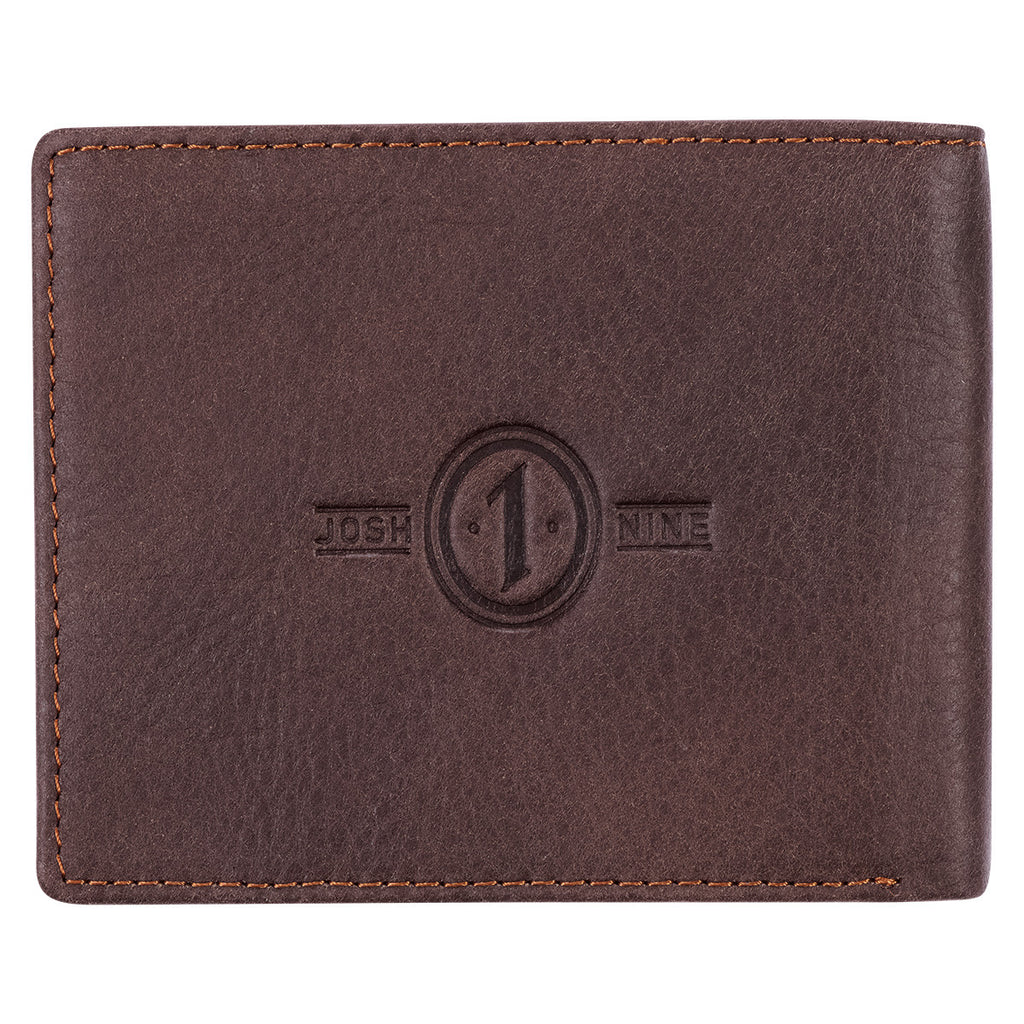 The World's Best Dad Brown Genuine Leather Wallet - Joshua 1:9