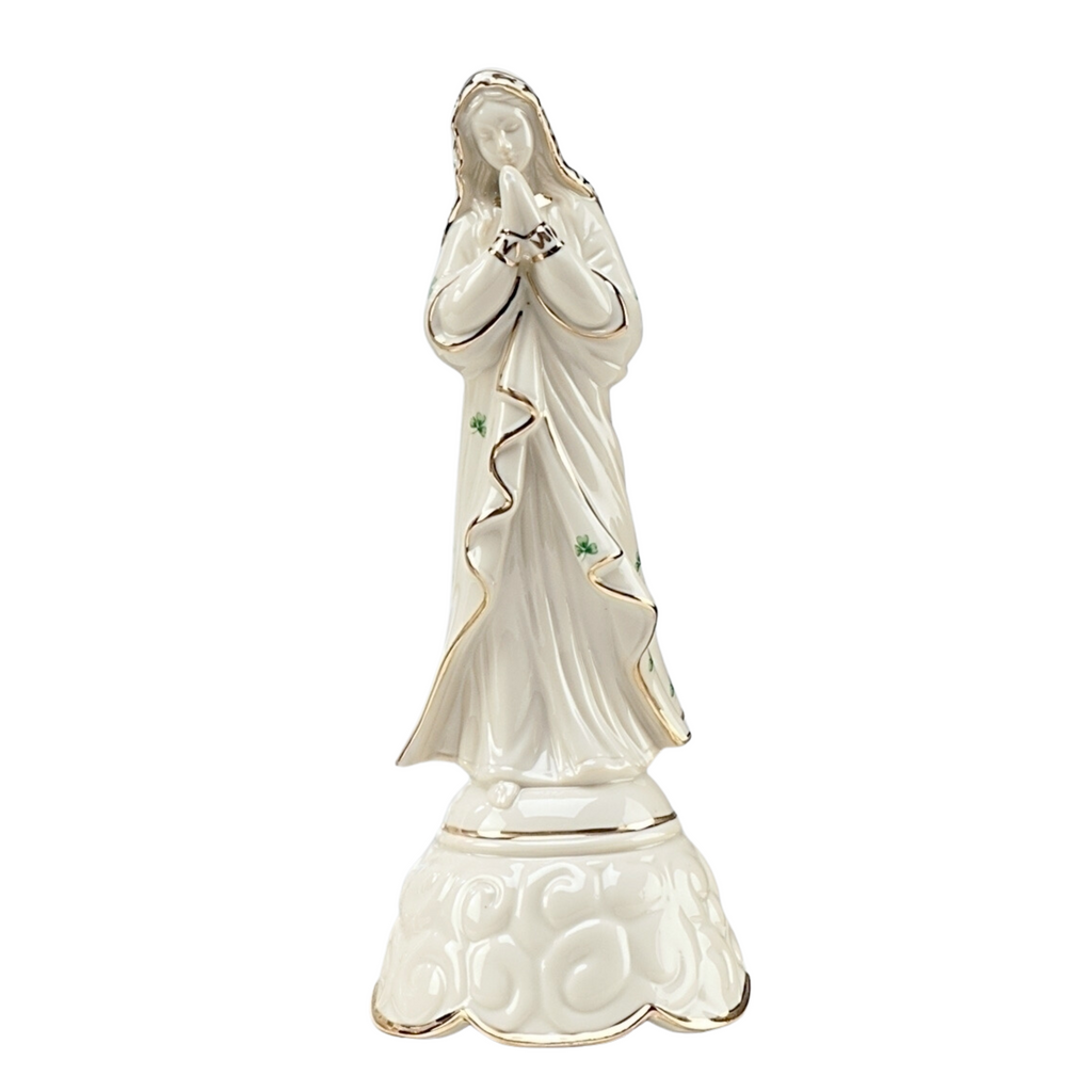 Irish Madonna with Shamrocks Musical Figure 9"H