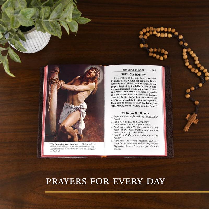 Catholic Book of Prayers, Burgundy Leather Edition, Giant Type