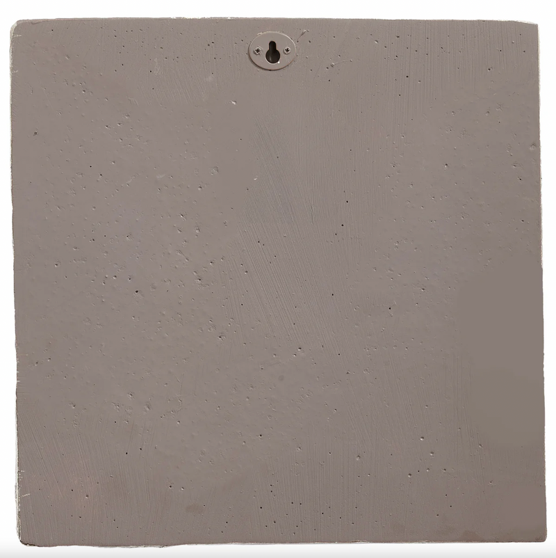 Square gray tile on a white background