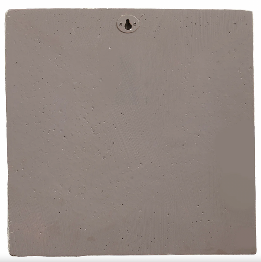 Square gray tile on a white background