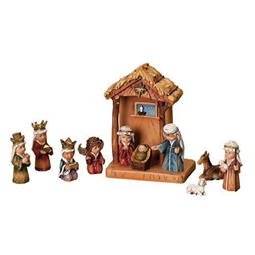 Nativity with Stable 8"H 11pc set