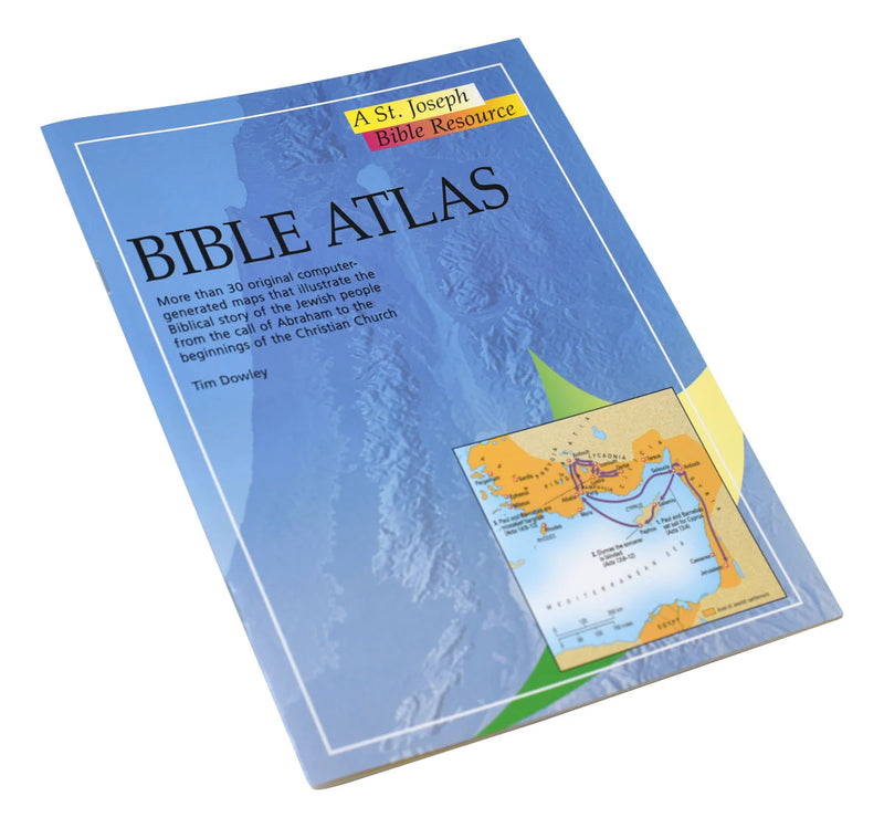 Bible Atlas book with map on a white background