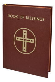 Brown 'Book of Blessings' with a gold cross symbol on a white background