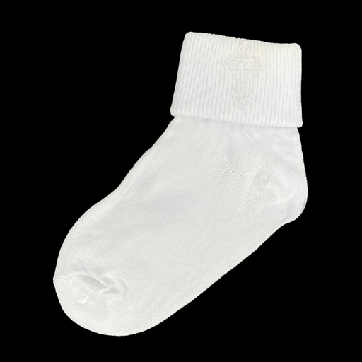White sock on a black background
