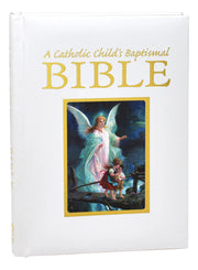 Catholic Child's Baptismal Bible with angel and child illustration on cover
