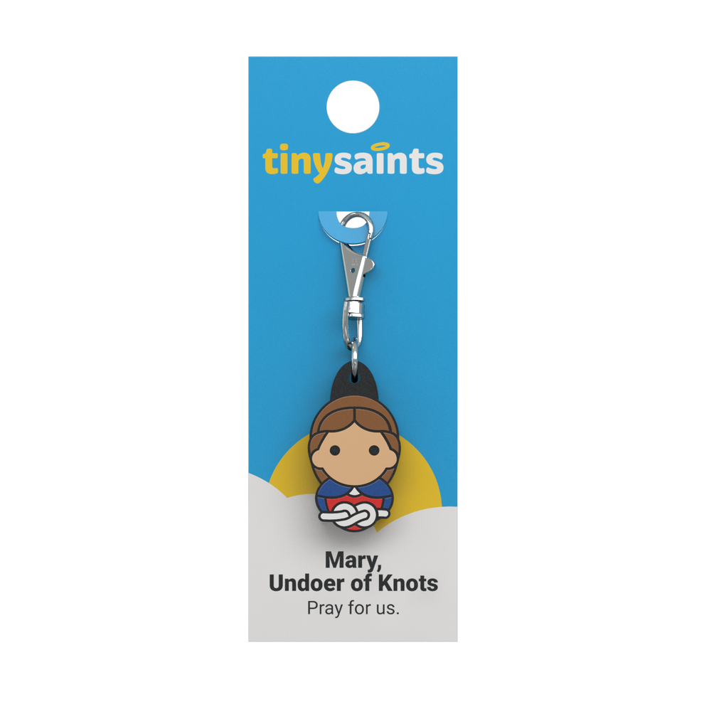 Tiny Saints - Mary, Undoer of Knots Zipper Pull