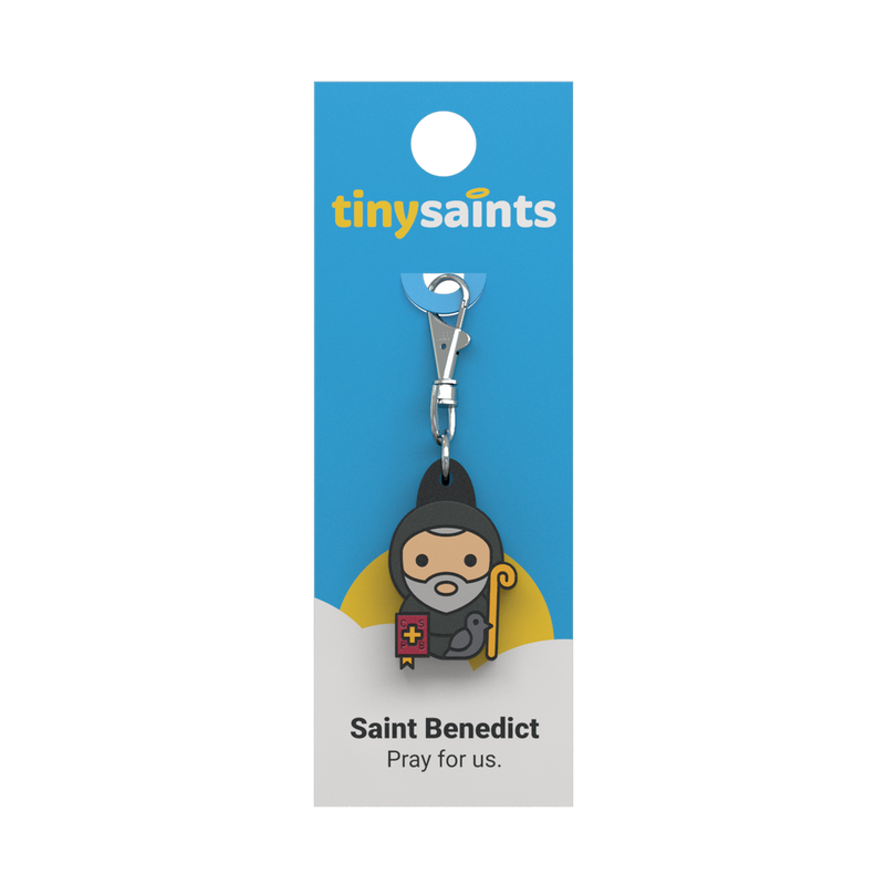 Tiny Saints - St. Benedict Zipper Pull