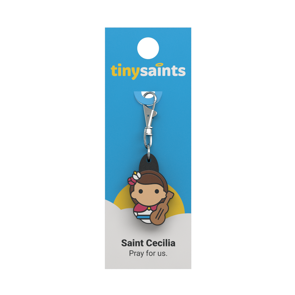 Tiny Saints - St. Cecilia Zipper Pull