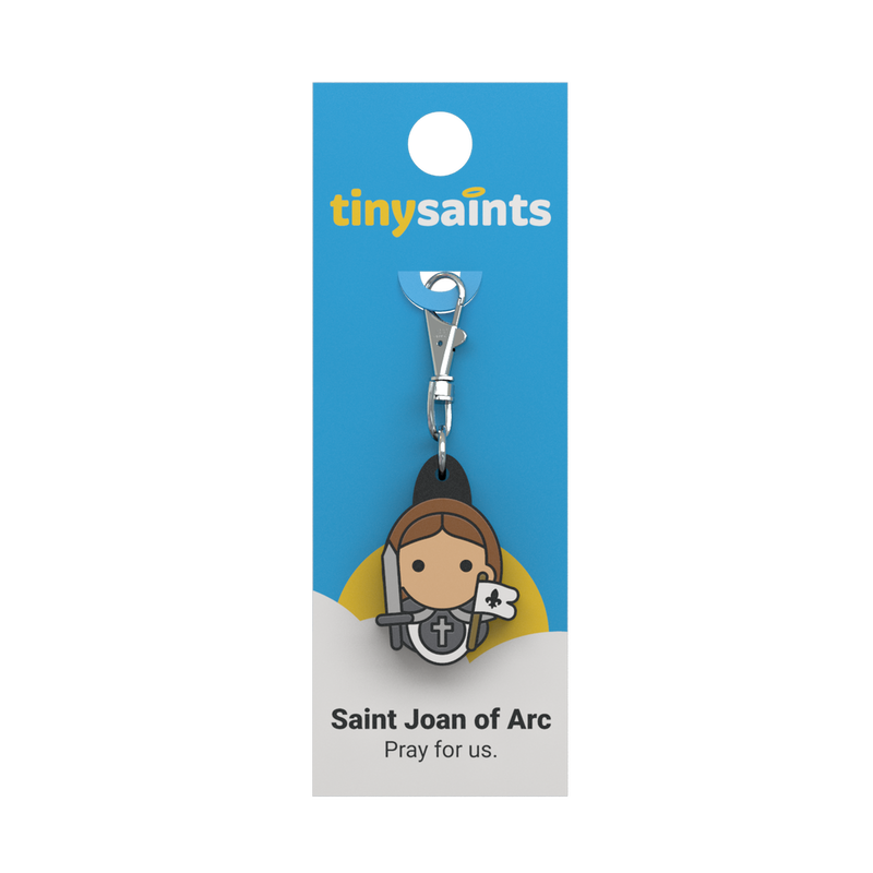 Tiny Saints - St. Joan of Arc Zipper Pull
