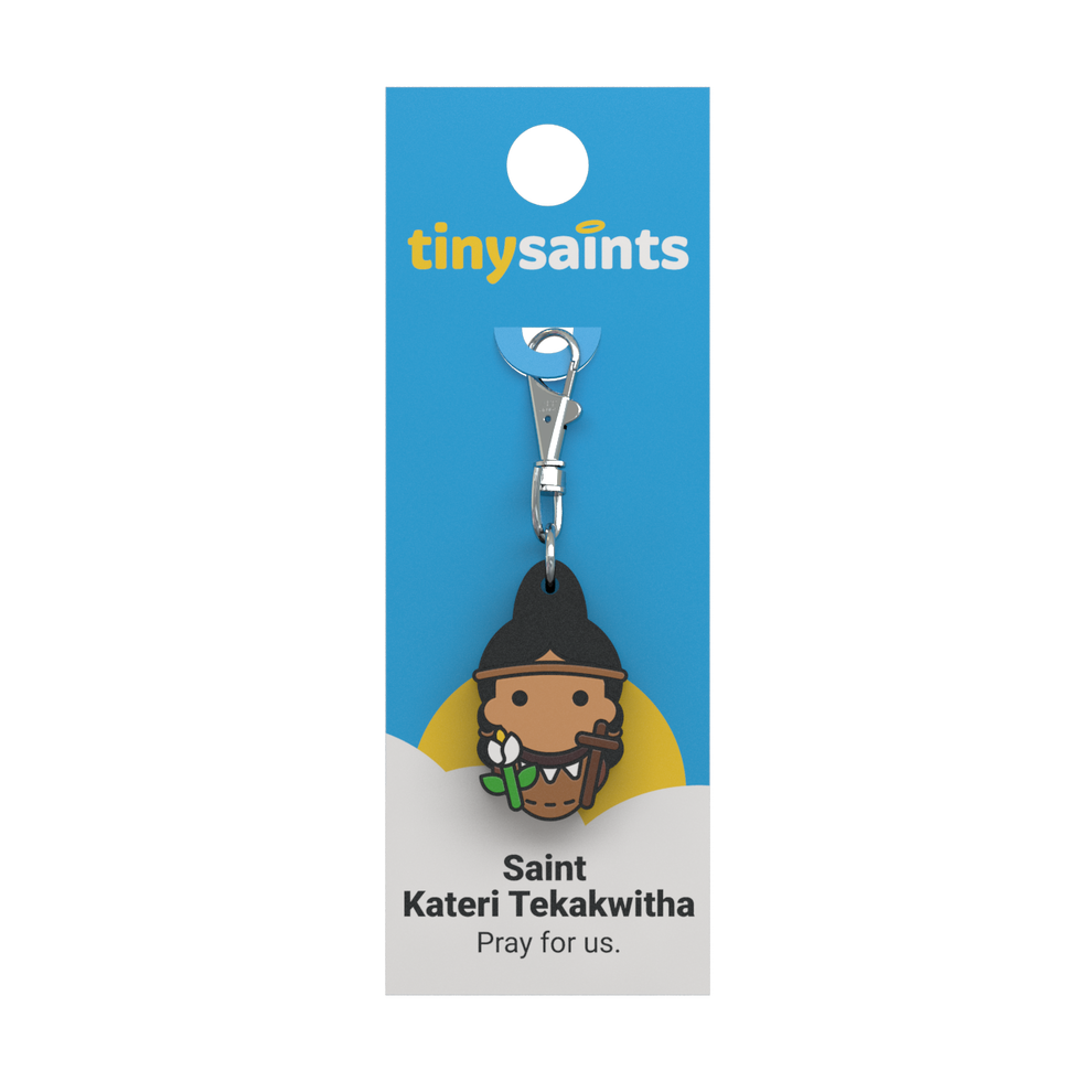 Tiny Saints - St. Kateri Tekakwitha Zipper Pull