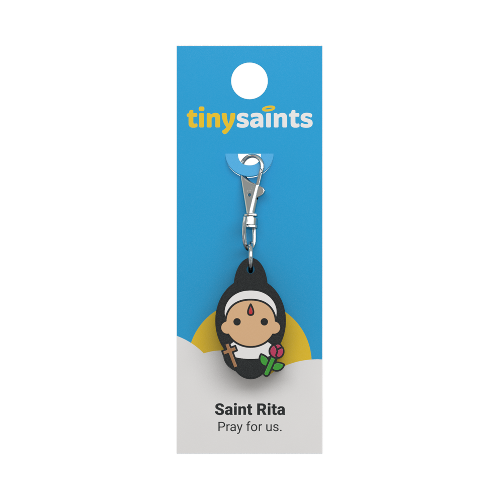 Tiny Saints - St. Rita Zipper Pull