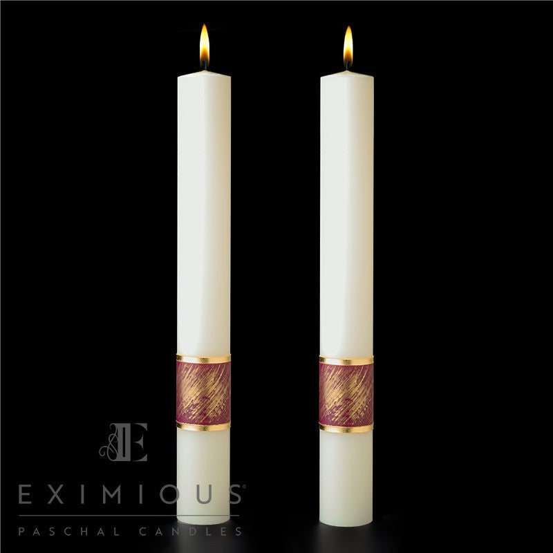 Christ Our Light matching complementing altar candle, sold as a pair by Cathedral