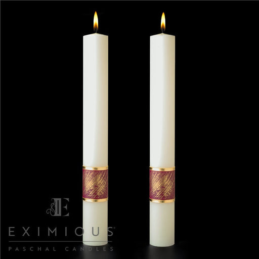 Christ Our Light matching complementing altar candle, sold as a pair by Cathedral