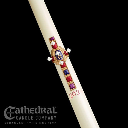 Christ Victorious 51% beeswax Paschal candle by Cathedral