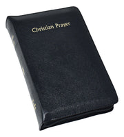 Black prayer book titled 'Christian Prayer' on a white background