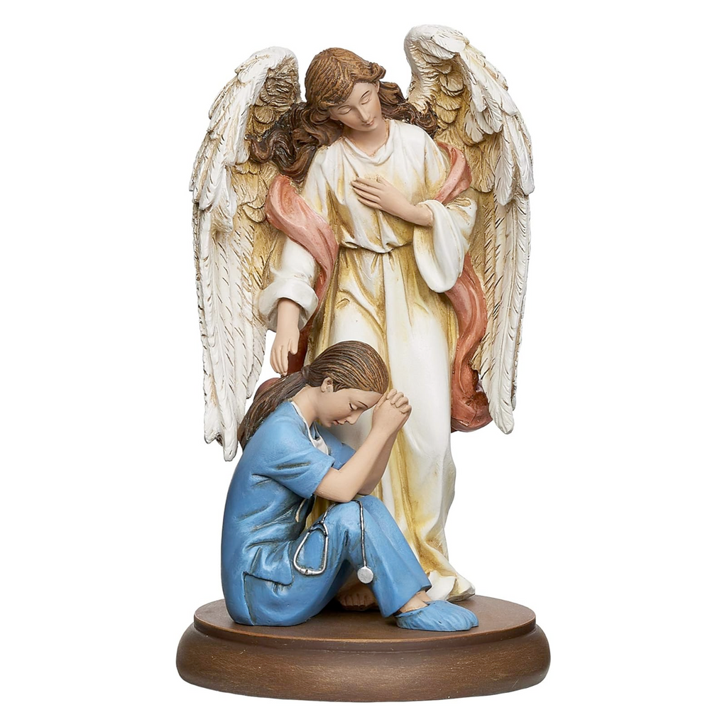 Guardian Angel with Female Healthcare Worker Figure 7.25"H