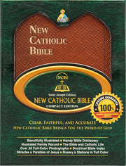 Cover of the New Catholic Bible with green and brown design