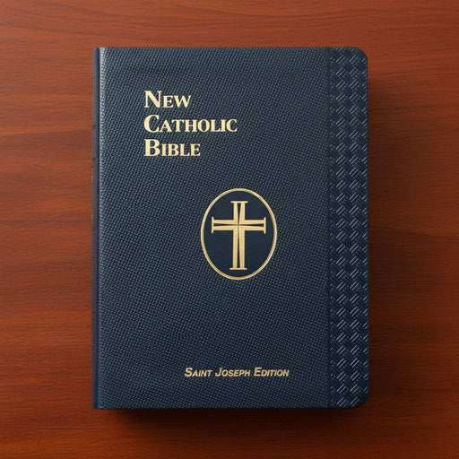 New Catholic Bible Saint Joseph Edition on a wooden surface