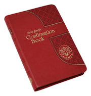 Red Confirmation book with gold text and design on a white background
