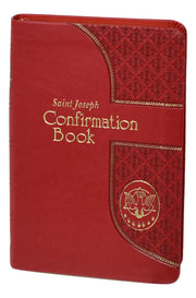 Red Confirmation book with gold text and design on a white background
