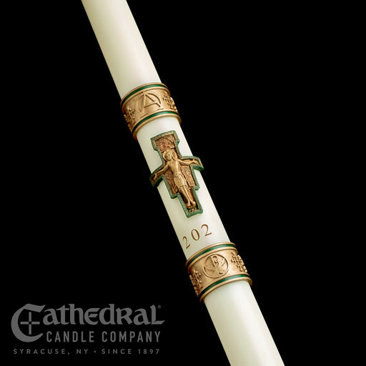 Cross of St. Francis 51% beeswax Paschal candle by Cathedral