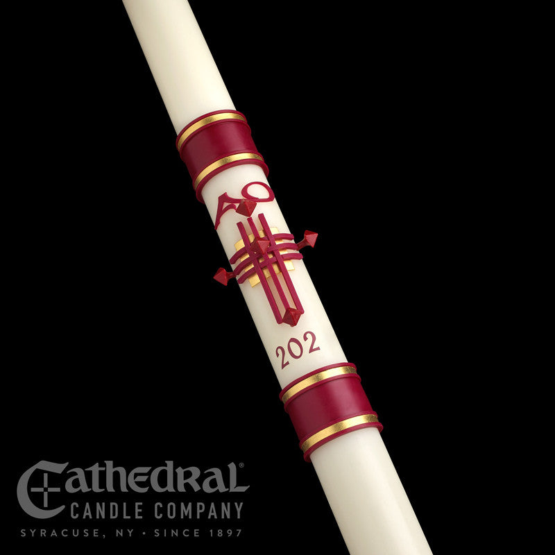 Crux Trinitas 51% beeswax Paschal candle by Cathedral