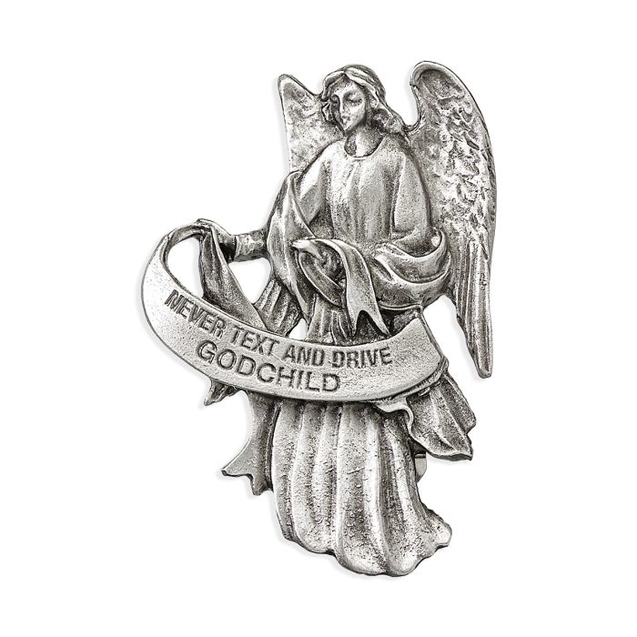 Guardian Angel Visor Clip "Never Text and Drive, Godchild"